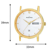 Maxima GOLD Men White Dial Analogue Watch - 04147CMGY