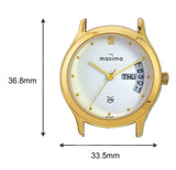 Maxima GOLD Men White Dial Analogue Watch - 06365CMGY