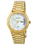 Maxima GOLD Men White Dial Analogue Watch - 06365CMGY