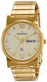 Maxima GOLD Men Ivory Dial Analogue Watch - 25036CMGY