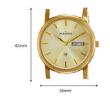 Maxima GOLD Men Gold Dial Analogue Watch - 25037CMGY