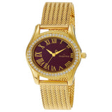 Maxima SWAROVSKI Women Burgundy Dial Analogue Watch - 29530CMLY