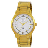 Maxima GOLD Men White Dial Analogue Watch - 34655CMGY