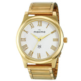 Maxima GOLD Men White Dial Analogue Watch - 34756CMGY