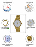 Maxima GOLD Women White Dial Analogue Watch - 44500BMLY