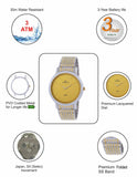 Maxima GOLD Men Gold Dial Analogue Watch - 47031CMGT