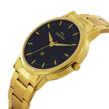 Maxima GOLD Men Black Dial Analogue Watch - 48214CMGY