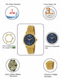 Maxima GOLD Women Blue Dial Analogue Watch - 48235CMLY