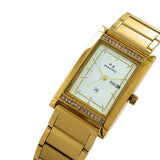 Maxima GOLD Men White Dial Analogue Watch - 50972CMGY