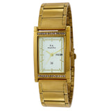 Maxima GOLD Men White Dial Analogue Watch - 50972CMGY