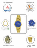 Maxima GOLD Women Blue Dial Analogue Watch - 55121CMLY