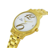 Maxima GOLD Women White Dial Analogue Watch - 55122CMLY