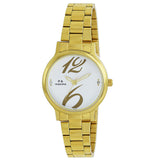 Maxima GOLD Women White Dial Analogue Watch - 55122CMLY