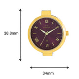 Maxima GOLD Women Burgundy Dial Analogue Watch - 55850LMLY