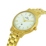 Maxima GOLD Women White Dial Analogue Watch - 56100CMLY