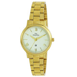 Maxima GOLD Women White Dial Analogue Watch - 56100CMLY