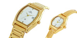 Maxima GOLD Couple White Dial Analogue Watch - 56421/56441BMPY