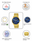 Maxima GOLD Men Blue Dial Analogue Watch - 56872CAGY