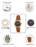 Maxima GOLD Women Brown Dial Analogue Watch - 57583LMLY