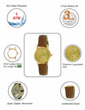 Maxima E-CO Women Gold Dial Analogue Watch - 57863LMLY