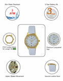 Maxima GOLD Women White Dial Analogue Watch - 58131LMLY