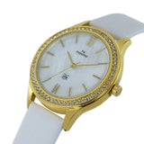 Maxima GOLD Women White Dial Analogue Watch - 58131LMLY