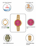Maxima GOLD Women Pink Dial Analogue Watch - 61611BMLY
