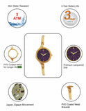 Maxima GOLD Women Purple Dial Analogue Watch - 61651BMLY