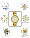 Maxima GOLD Women White Dial Analogue Watch - 61981CMLY