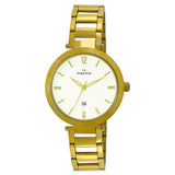 Maxima GOLD Women White Dial Analogue Watch - 62162CMLY