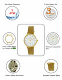 Maxima GOLD Women White Dial Analogue Watch - 62942LMLY