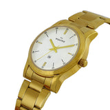 Maxima GOLD Women White Dial Analogue Watch - 63609CMLY
