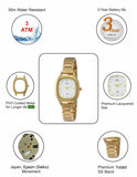 Maxima GOLD Women White Dial Analogue Watch - 63625CMLY