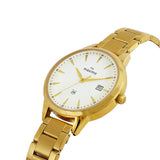 Maxima GOLD Women White Dial Analogue Watch - 63711CMLY