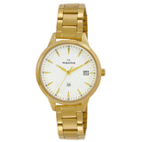 Maxima GOLD Women White Dial Analogue Watch - 63711CMLY