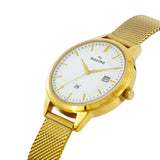 Maxima GOLD Women White Dial Analogue Watch - 63714CMLY