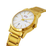 Maxima GOLD Men White Dial Analogue Watch - 64065CMGY