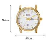 Maxima GOLD Men White Dial Analogue Watch - 64065CMGY