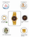 Maxima GOLD Women Brown Dial Analogue Watch - 65821CMLY