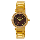 Maxima GOLD Women Brown Dial Analogue Watch - 65821CMLY