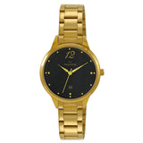 Maxima GOLD Women Black Dial Analogue Watch - 66083CMLY