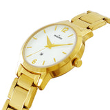 Maxima GOLD Women White Dial Analogue Watch - 68531CMLY