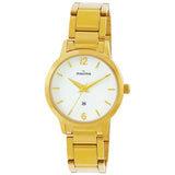 Maxima GOLD Women White Dial Analogue Watch - 68531CMLY