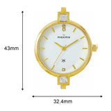 Maxima GOLD Women White Dial Analogue Watch - 68842BMLY