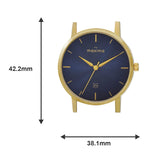 Maxima GOLD Men Dark Blue Dial Analogue Watch - 68932CMGY