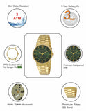 Maxima GOLD Men Green Dial Analogue Watch - 68935CMGY