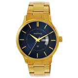 Maxima GOLD Men Dark Blue Dial Analogue Watch - 68943CMGY