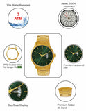 Maxima GOLD Men Green Dial Analogue Watch - 68944CMGY