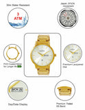 Maxima GOLD Men Silver Dial Analogue Watch - 68951CMGY