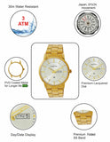 Maxima GOLD Men Silver Dial Analogue Watch - 68960CMGY